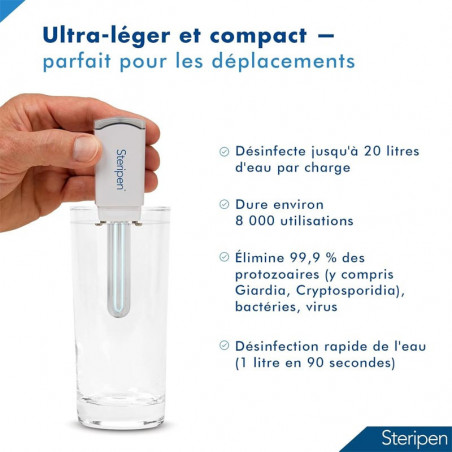PURIFICATEUR UV SUR BATTERIE RECHARGEABLE STERIPEN ULTRALIGHT