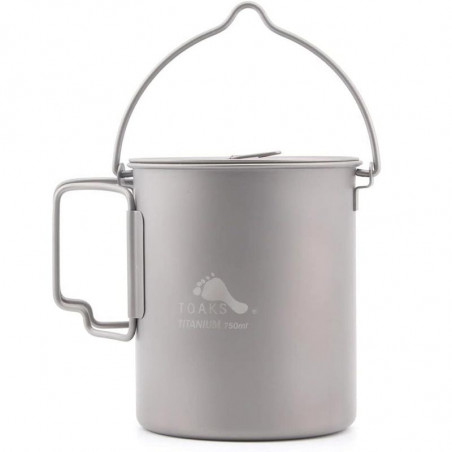 POT EN TITANE 750 ML TOAKS AVEC ANSE POUR FEU DE CAMP