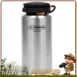 Set Gourde Nalgene Inox STANDARD avec Quart acier inox 60 cl bushcraft