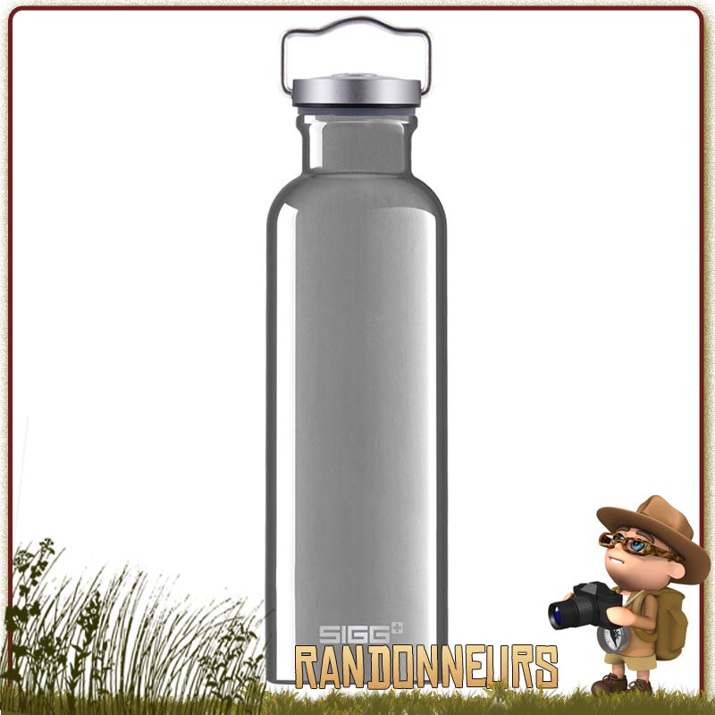 Gourde Alu ORIGINAL 75cl SIGG Argent large ouverture pour randonner