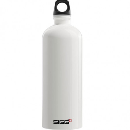 GOURDE SIGG ALUMINIUM 1 LITRE TRAVELLER BLANCHE