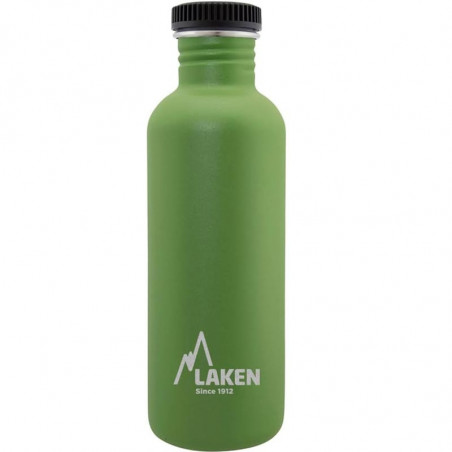 GOURDE INOX LARGE GOULOT BASIC INOX LAKEN 1 LITRE VERTE