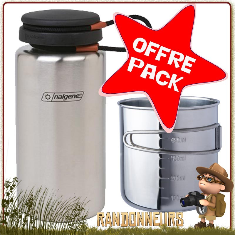 Gourde acier Inox Isotherme 1L Origin Outdoors randonnée bouchon sport