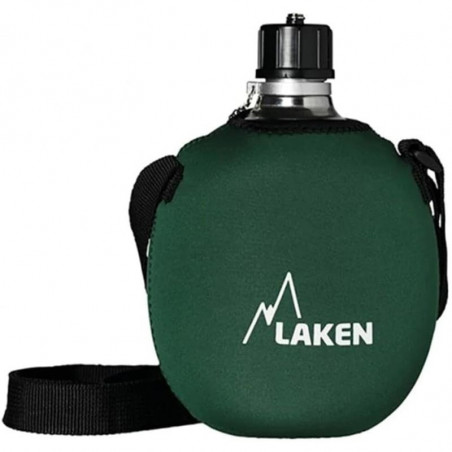 GOURDE- RANDO TREKKING-LAKEN-ALUMINIUM-1-LITRE-AVEC-HOUSSE-NEOPRENE