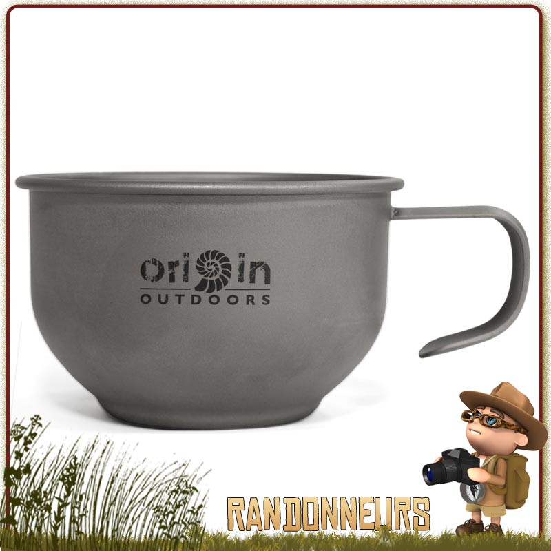 Tasse cafe Titane 18 cl rando bivouac ultra legere Origin Outdoors