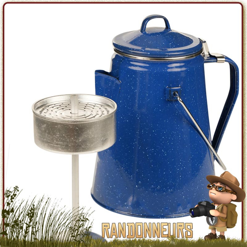 Percolateur tole Acier Emaillé 8 Tasses Relags bivouac bushcraft