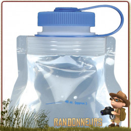 Gourde plastique Souple Nalgene Cantene Pliable 1.5 Litres sans BPA, ultra légère, adaptée à la randonnée ultra light