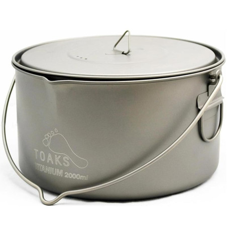 Casserole titane Toaks 2000ml popote randonnée ultralight avec anse et couvercle