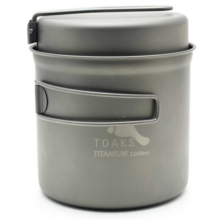Popote titane Toaks 1100 ml avec poêle randonnée ultralight en solo