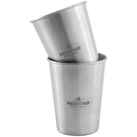 Set tasses acier Sierra Robens 2x350 ml inox empilable camping randonnée