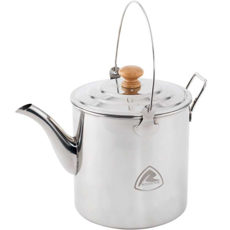 Bouilloire Robens White River 3L inox camping feu de camp poignée bois trépied