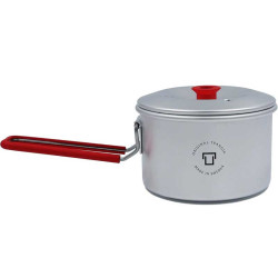 Trangia T-Cup rouge avec couvercle, tasse et casserole ultralégère pour randonnée légère, trek solo et bivouac minimaliste