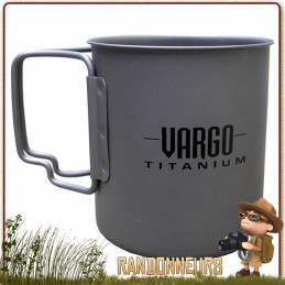 Tasse Mug 45 cl ultra léger en Titane VARGO, spécialement adaptée pour randonner léger
