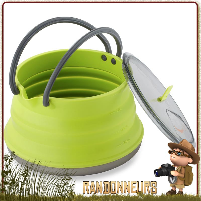 Bouilloire pliable XKETTLE 130 cl Sea To Summit en silicone alimentaire résistant à la chaleur pour bivouac ultra léger