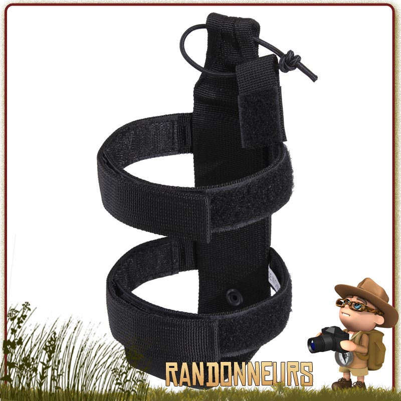 Porte bouteille pour ceinture et attache Molle Couleur NOIR Couleur NOIR