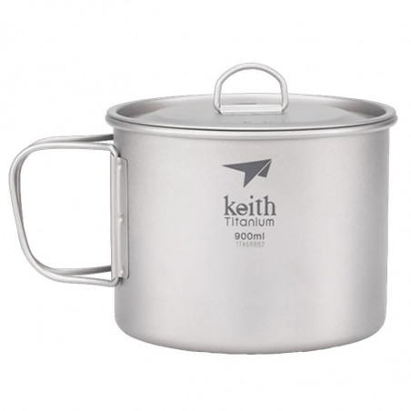 POPOTE TITANE 0.9 LITRES AVEC COUVERCLE KEITH