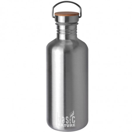 GOURDE 1.2 LITRES INOX BOUCHON A VIS LARGE OUVERTURE BASIC NATURE