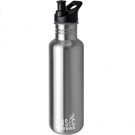 GOURDE SPORT INOX 75 CL AVEC BOUCHON TETINE BASIC NATURE