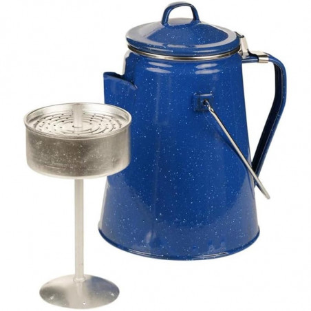 PERCOLATEUR CAFE TOLE EMAILLEE 8 TASSES AVEC ANSE BASIC NATURE