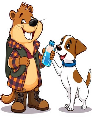 La gourde pour chien comporte une écuelle repliable pour que votre animal puisse boire facilement